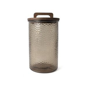 New! Target Spring 2026 Collection Tall Hammered Taupe Glass Canister Wooden Lid